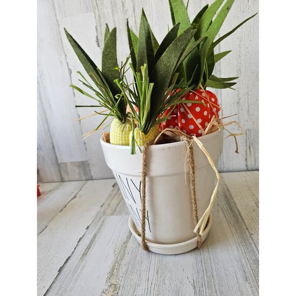 Rae dunn Honey Bunny pot Easter spring magenta large carrots decor unique center - Picture 4 of 10